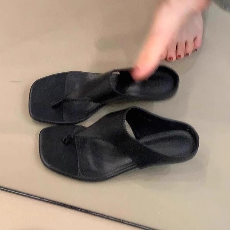 

Французский винтаж Босоножки на высоком каблуке Минималистичная элегантность Тонкий каблук Слингбэки с открытым носком Корейская версия 2025 Новые Простой сказочный стиль 35 чёрный