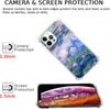Water Lilies Aesthetic Phone Case Compatible with iPhone 16 Pro, Vintage Oil Painting Art Phone Case for iPhone 16 Pro, Cool Trendy TPU Bumper Case