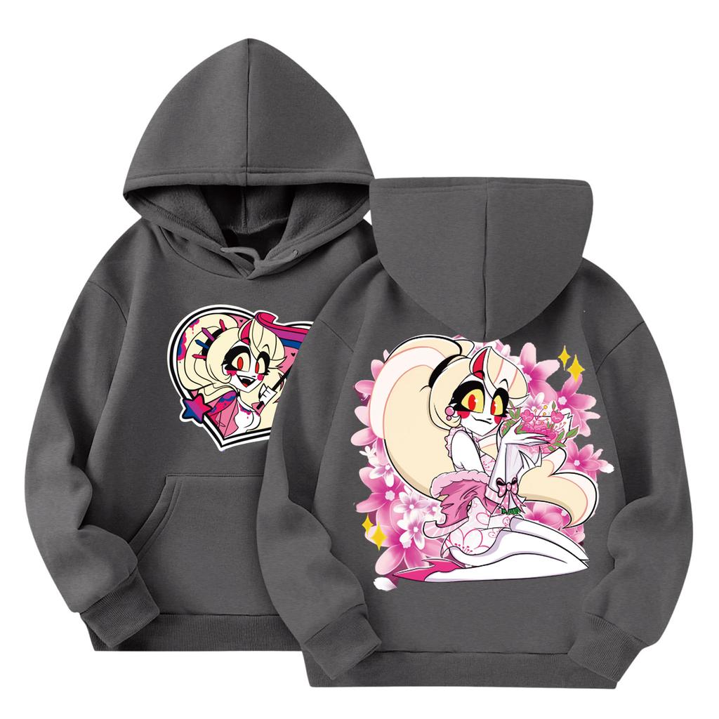 Child Fashion Lightweight Long Sleeve Pullover With Pockets  Print Hoodie