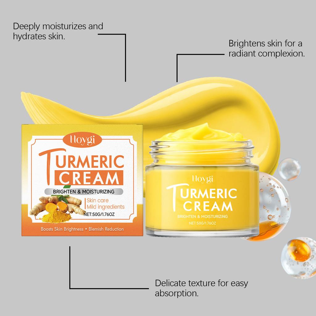 HOYGI Turmeric Brightening Cream – Hydrating & Nourishing Face Treatment for Radiant, Even-Toned Skin