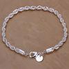 Women's Faux Silver Twist Bangle Cuff Charm Bracelet Clasp Party Jewelry