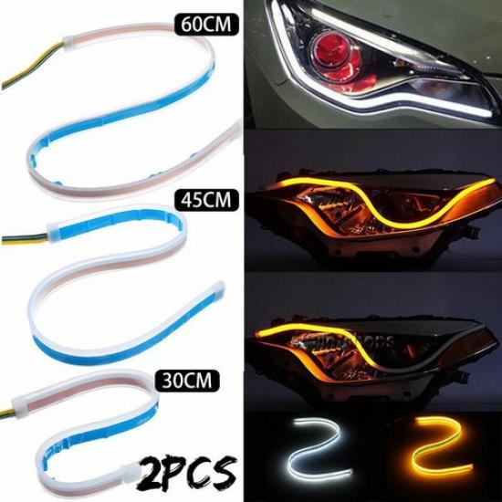 2X40cm Slim Sequential LED Strip Indicator Turn Signal DRL Daytime Running Light