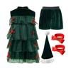 Women's Christmas Tree, Cosplay, Sexy, Cute, Costume, Dress, 4-piece Set, Party, Event, Santa Cosplay, Christmas Cosplay