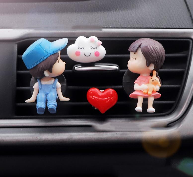 Kreativer Auto-Luftauslass-Parfümclip Paar-Dekoration Aromatherapie Klimaanlagen-Dekorationen Autoinnenraumzubehör Dekor