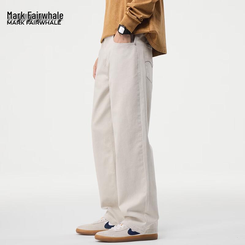 Mark Hua Fei Men's Loose Straight Leg Micro-Elastic Denim Jeans