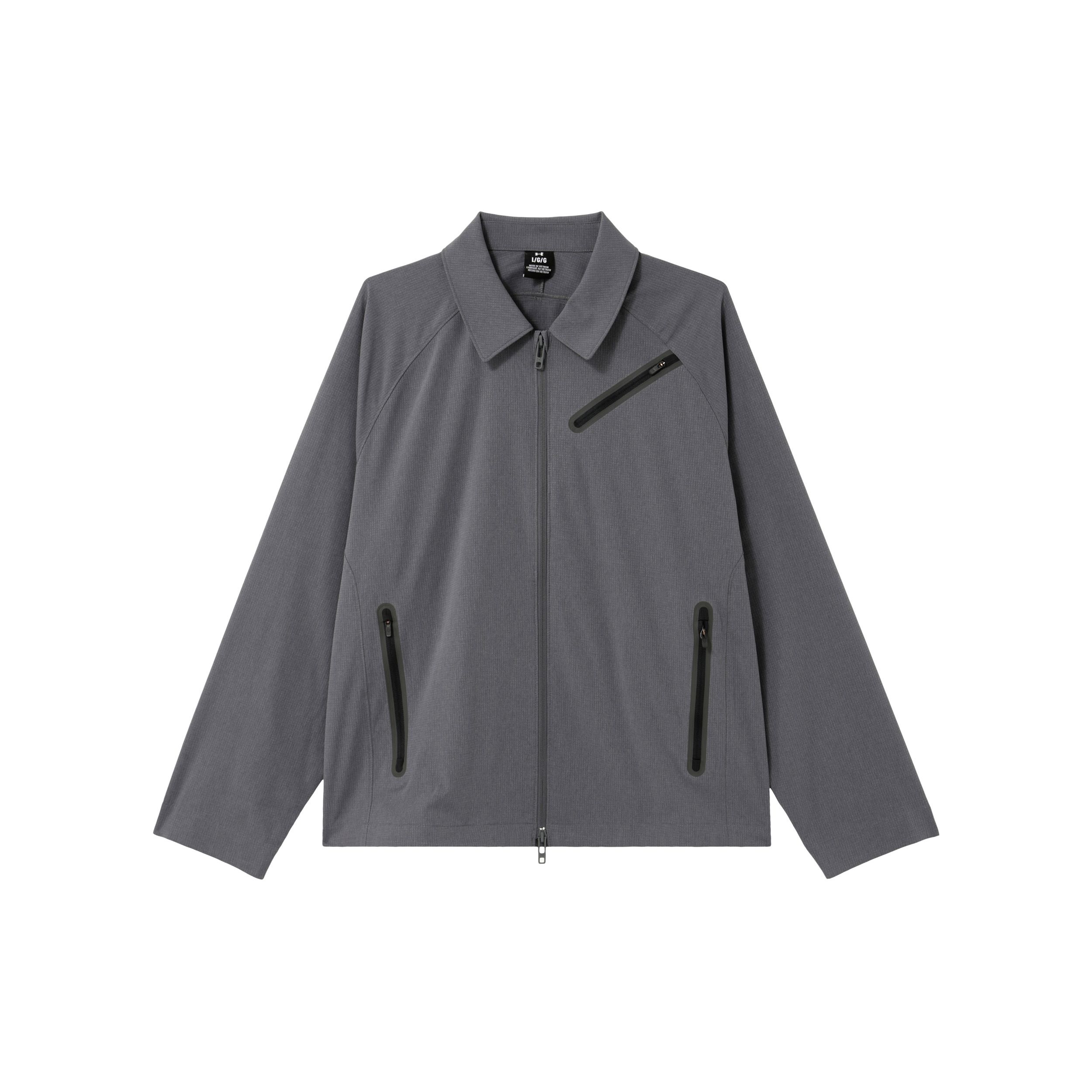 Under Armour Solid Color Zip Up Collar Long Sleeve Jacket Men Gray 1383029-025 S