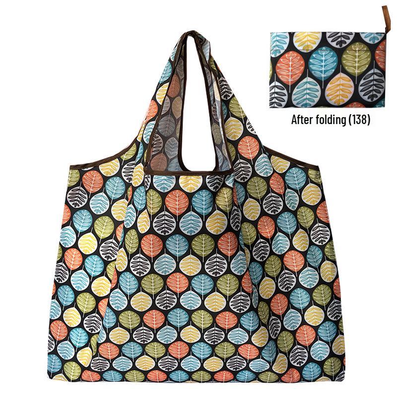 Foldable Tote Bag for Groceries - Large Capacity, Southeast Asian Print