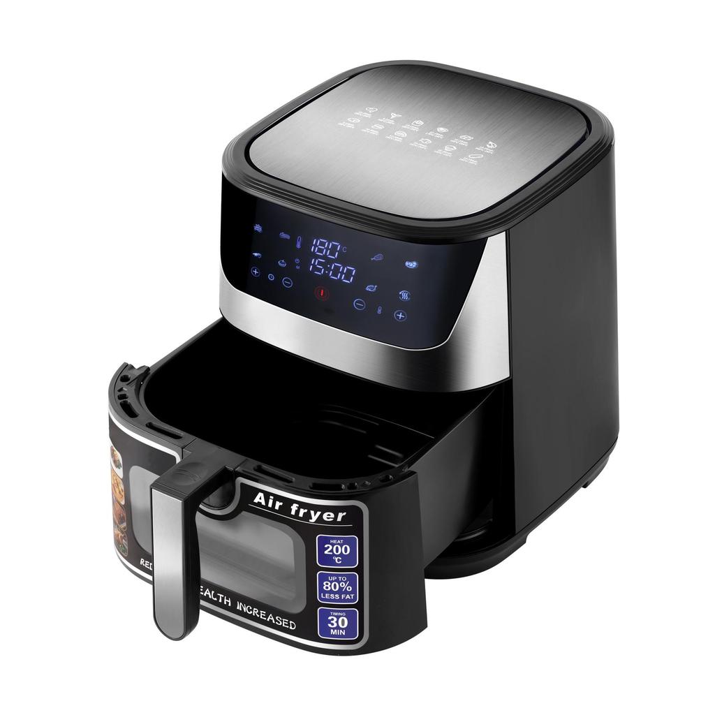 European Multifunctional Smart Electric Fryer, Stainless Steel Air Fryer with Large Capacity, Household Model