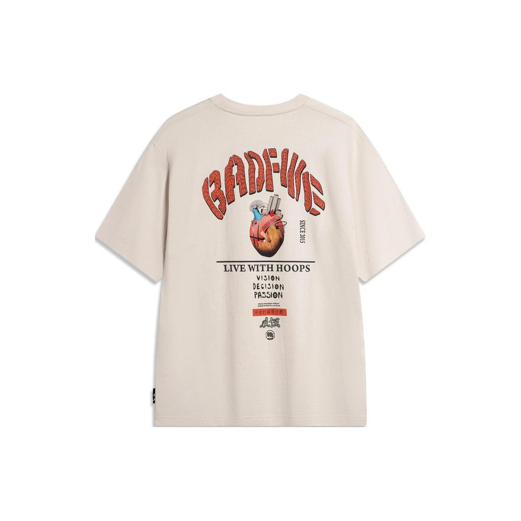 Li Ning BADFIVE T Shirt Men's Sand Gravel Gray AHSU435-4