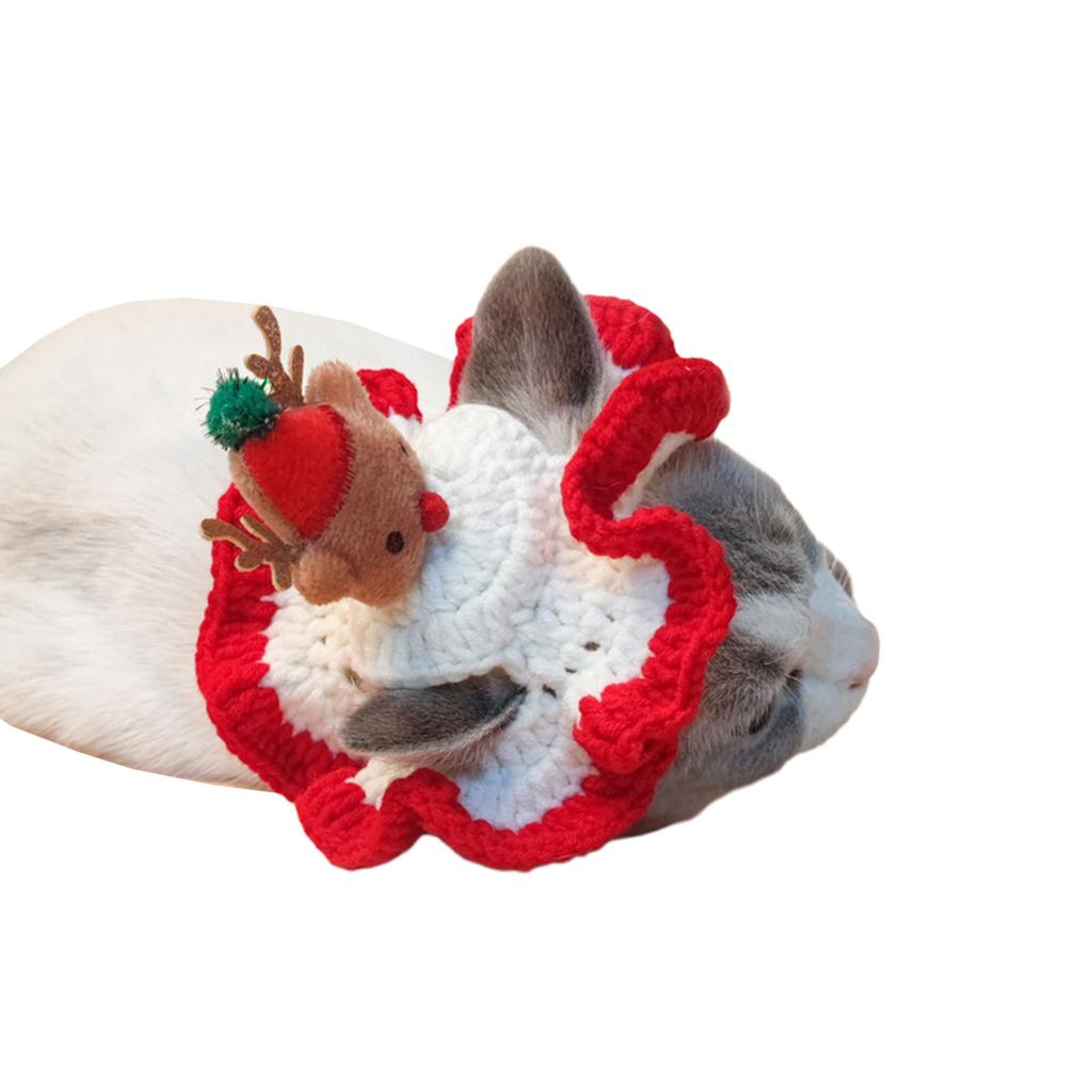 Knit Cat Christmas Santa Hat for Festival Dogs Party Costume Cosplay Dress Up Festive Reindeer Hat Photo Props for Puppy