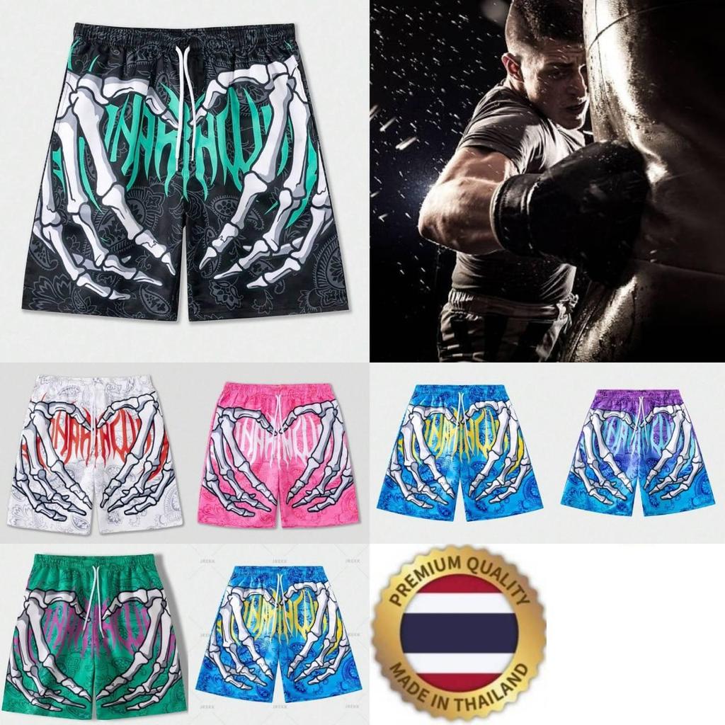 Hand Skeleton Muay Thai Kickboxing Boxing Training Print Shorts Martial Art Boxer Unisex Men Women Kid Pants Fighting Fitness Gym Sport Workout