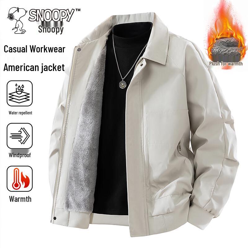 

SNOOPY Men s Fleece-Lined Workwear Jacket 2XL