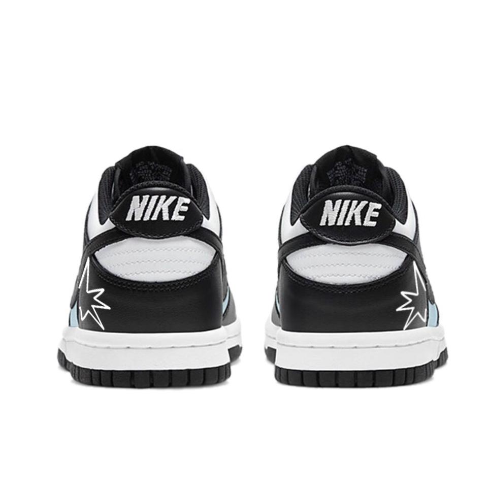 Nike Dunk SB Blue Flame Ice Star, Classic Fashion Abrasion Resistant Low Top Skateboard Shoes Unisex Black Blue DD1391-100(Team641-)