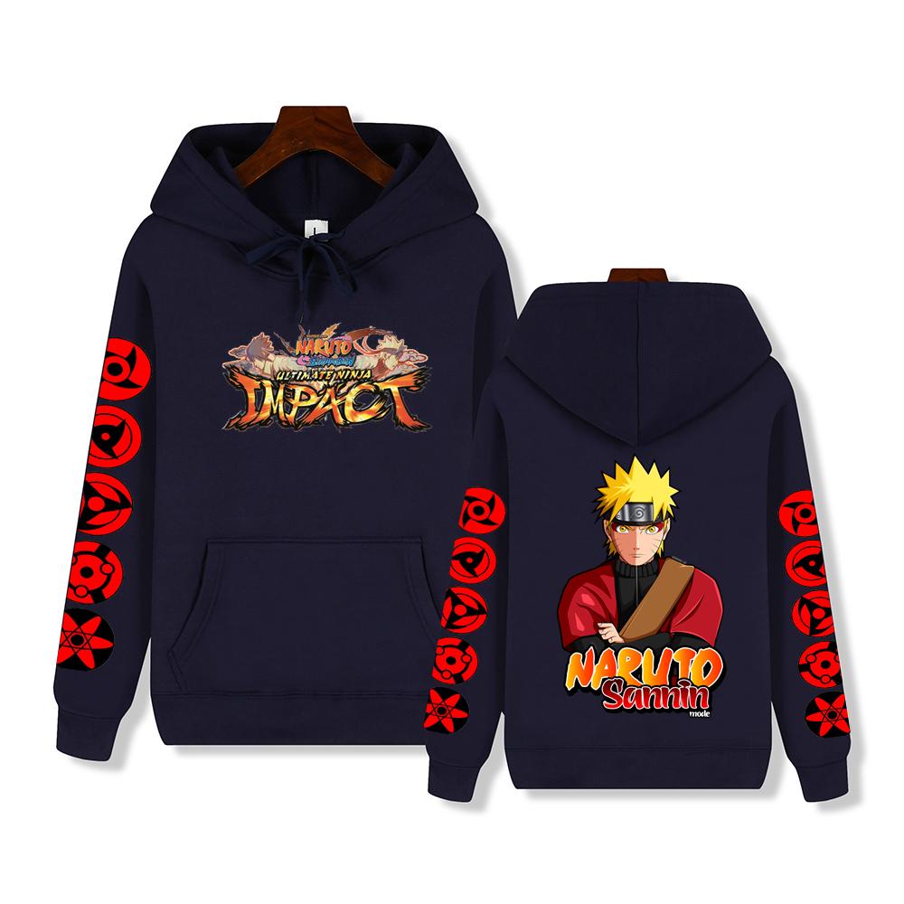 Super Pohledný Naruto Potisk Podzim/Zima Pohodlný Měkký Zesílený Pánský Vysoce Kvalitní Ležérní Módní Teplá Streetová Mikina s Kapucí