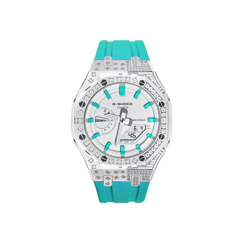 

CASIO Custom Collection Quartz Movement Rubber Strap Watch Unisex White Dial GA-2100-7A7(Watch8--)