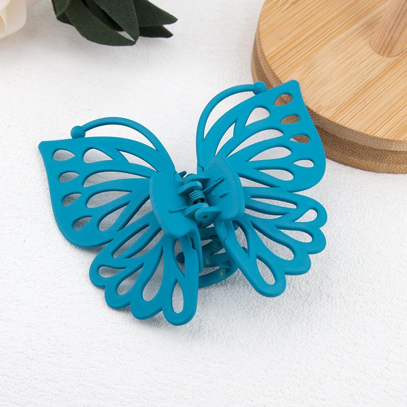 9cm Sweet Women Girl Young Fashion Gift Back Head Clip Hairpin Candy Color Single Layer Hollow Wing Antennae Butterfly Hair Claw