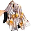Lotus root pond luxury scarf women's goods new silk scarf long large size travel shawl sun protection