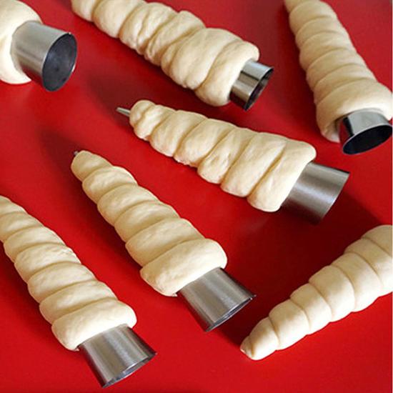 Dessert Decorators DIY Baking Cones Stainless Steel Spiral Croissants Tubes Pastry Roll Horn