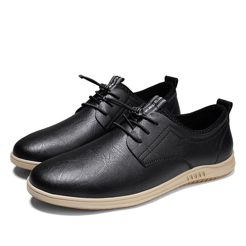 88 Men'S Shoes Casual Shoes Spring Low-Top Leather Dress Gentleman Casual Shoes Flat British Single Shoe Cover