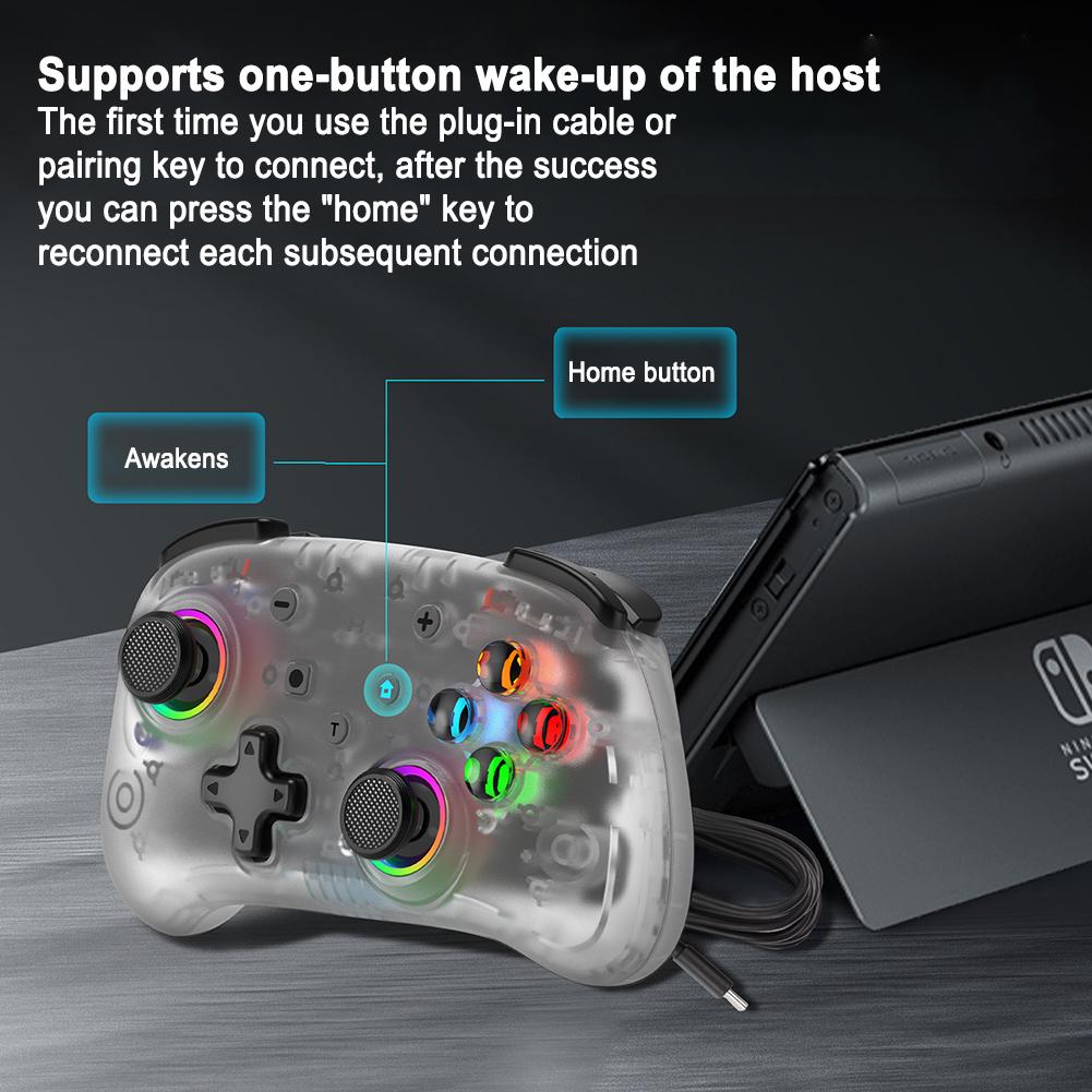 Wireless Bluetooth-compatible Gamepad Support Vibration/Wake-up Function Game Controller Fit for Switch/Switch OLED/Switch Lite