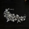 European New Style Luxury Elegant Flower Pearl Bride Wedding Crown Headdress Crown Tiara Hair Accessories