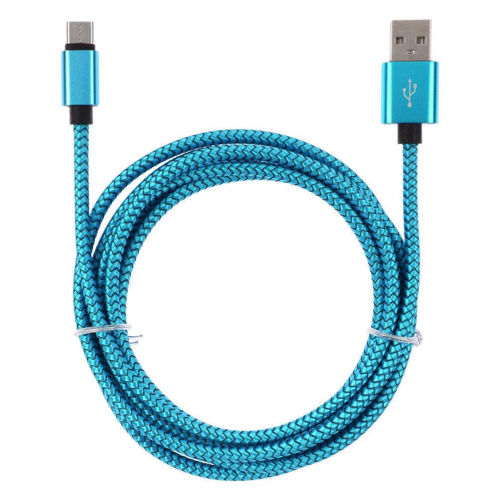 Quick Charge 2A Aluminum Alloy Nylon Dragon Pattern Braided Data Cable for Apple & Android Devices
