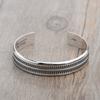New Arrival Fashion Sawtooth Design Thai Silver Ladies Bangle  For Indiana Style Birthday Gift No Fade