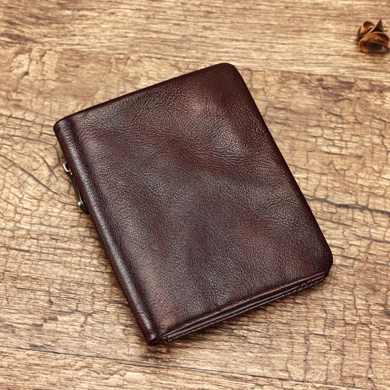 

Top Layer Cowhide Women s Two Fold Wallet Fashionable Versatile Snap Button Men s Mini Coin Purse кавовий
