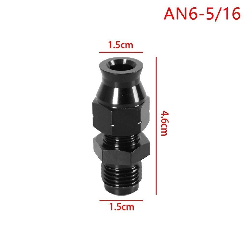 6AN Male Flare To 5/16" Fuel Hardline Tube Fitting Adapter 6AN Male Flare To 3/8" Straight Connector Aluminum Alloy Anodized