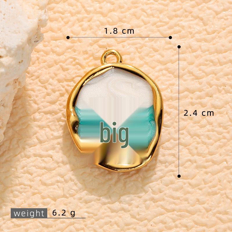 Stainless Steel Starfish & Sea Turtle Shell Pendant Earrings for Women