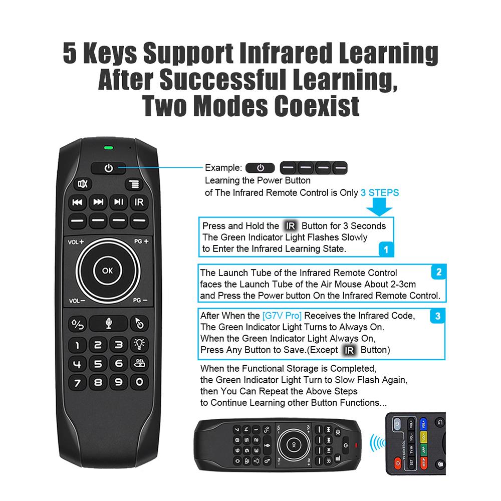 Backlit 2.4G Air Mouse Wireless Keyboard Russian English Version Voice Control 6-Axis Motion