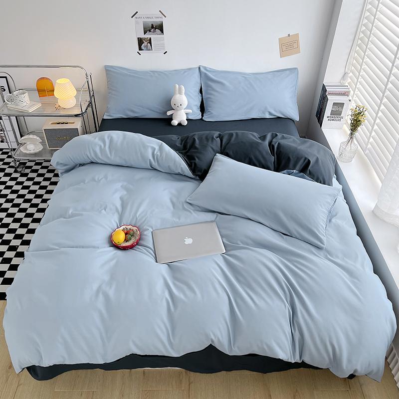 Purple Duvet Cover Microfiber Lavender Double Size Bedding Set,3Pcs Comforter Cover With Zipper Closure Reverse Pink Quilt Cover