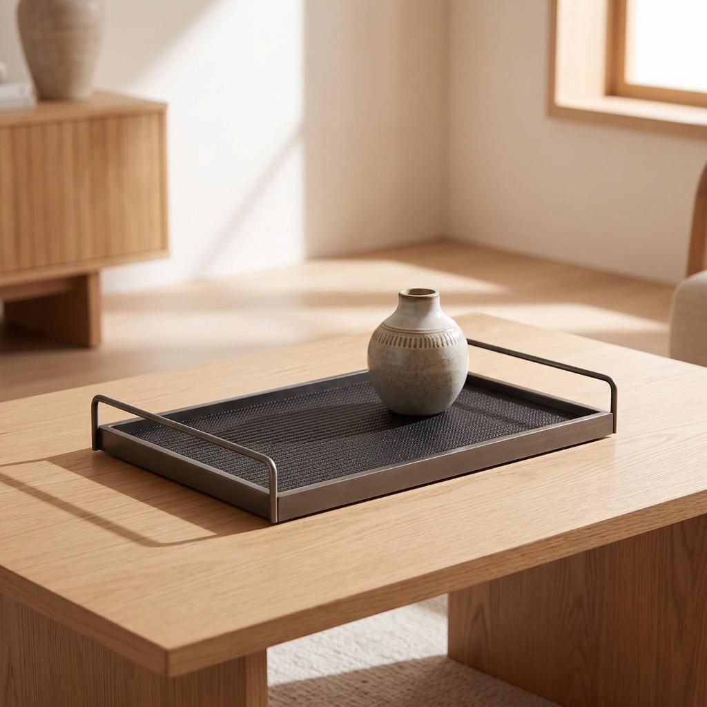 Sturdy Catchall Tray with Raised Edges | Versatile, Tabletop Tray, Modern, for