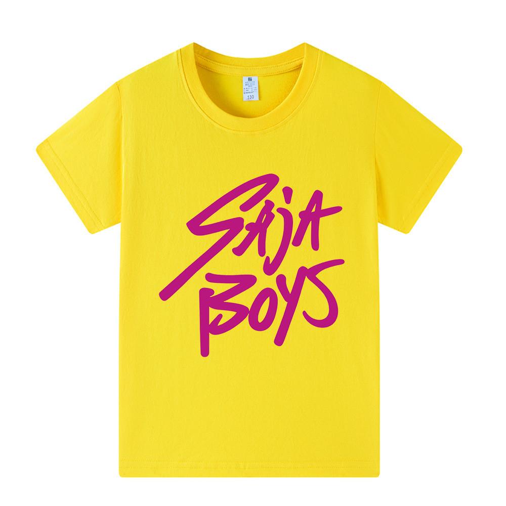 A1205 Kids Boys Girls Sajaboys Kpop Rumi Zoey Mira Print Short Sleeves T-shirt