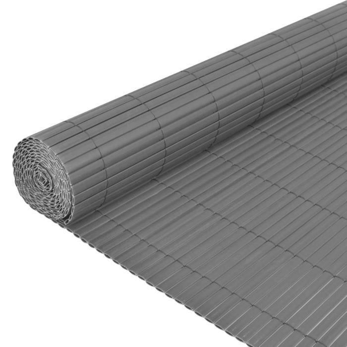 Clôture de jardin - VIDAXL - Double face PVC - 90 x 300 cm - Gris