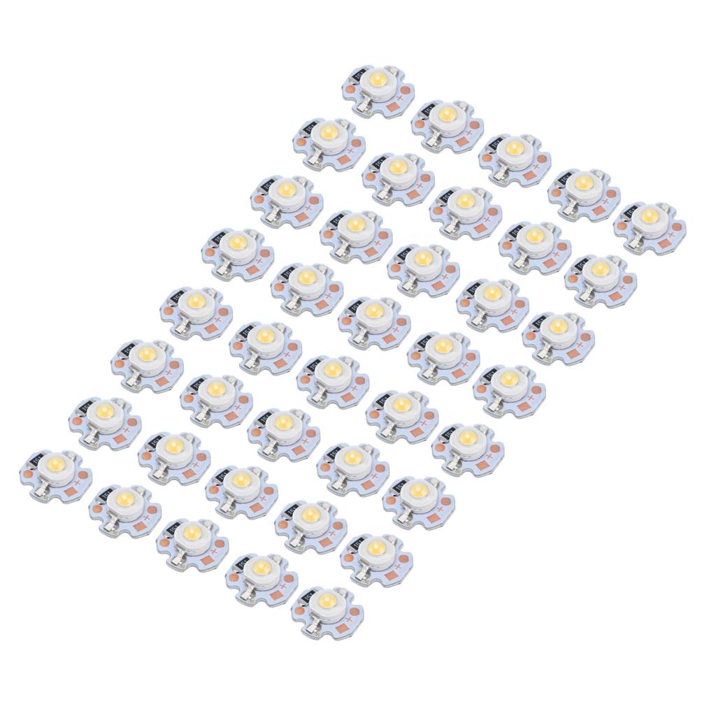 40pcs LED Chip Bulb 1W 24V 16mm/0.6in Aluminum Base Low Power Consumption Lamp Beads for