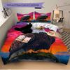 3pcs Bald Eagle, Sunset Bedding Set - 1 Duvet Cover + 2 Pillowcases(Core Not Included), Machine Washable Polyester yy251216133