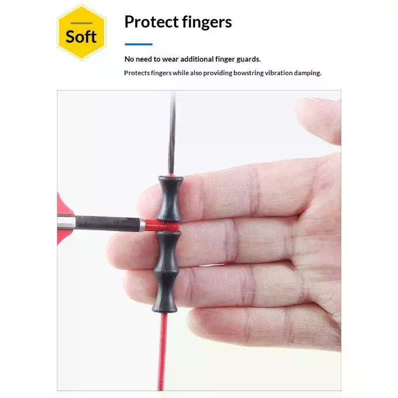 3 Pcs S/L Archery Finger Guard Bowstring Finger Saver Tab For Recurve Bow Silicone Finger Release Finger Protector Gear