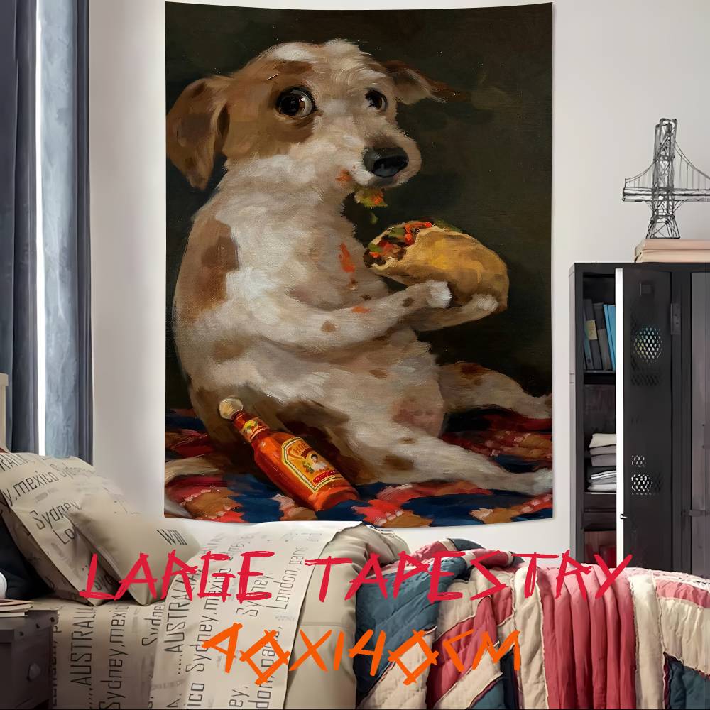 Funny Fashion Dog Cat Art Tapestry Decoration Bedroom Dormitory Background Cloth Holiday Home Party Living Room Club Tapestry