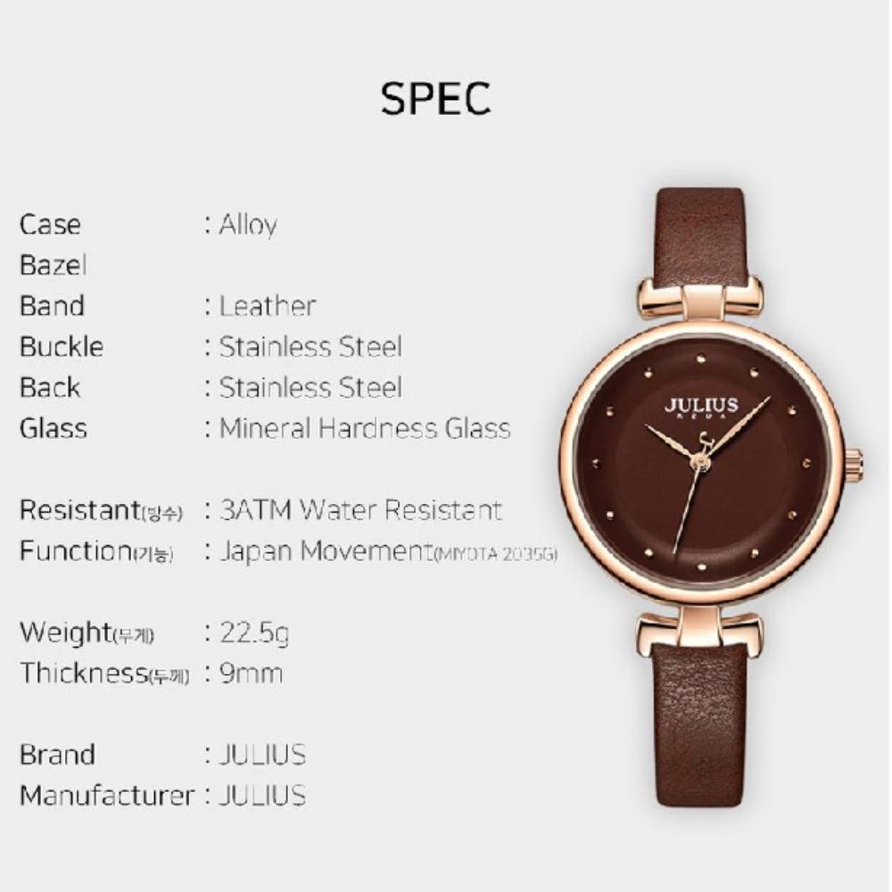 Julius Design Women's Caramel Leather Band Wristwatch A-1313 (Option 4)