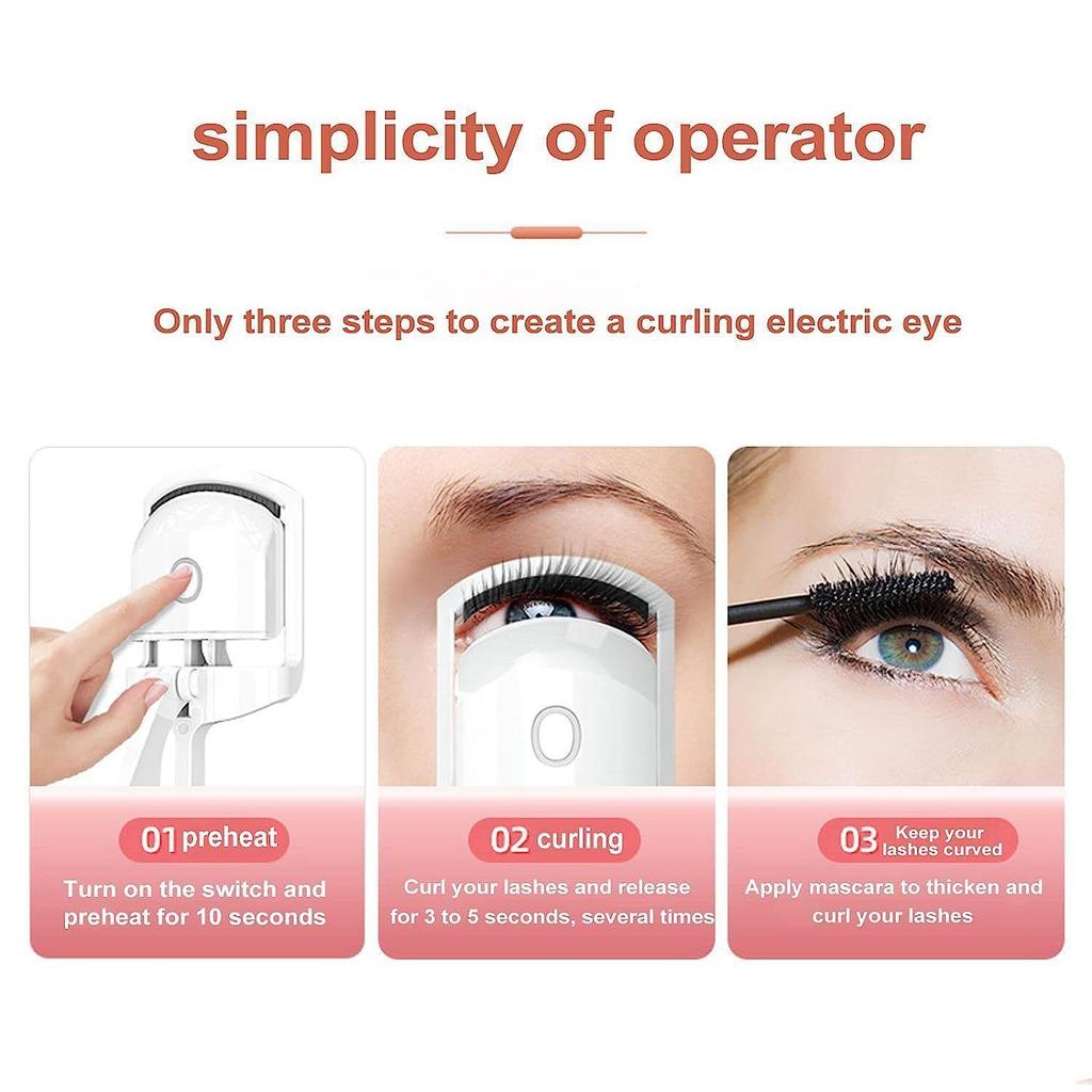 Heated Eyelash Curler with Sensing Heating Silicone Pad