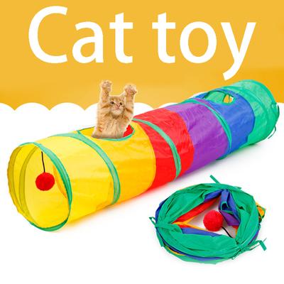 Katzentunnel, zusammenklappbares Haustier-Röhren-Spielspielzeug für drinnen und draußen, Kätzchen-Welpen-Spielzeug für Puzzle, Training, Verstecken, Training