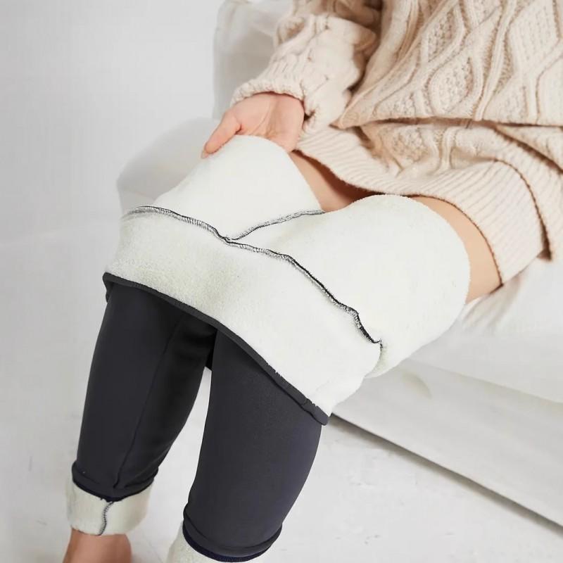 Womens High Waist Slim Fit Sports Leggings Thick Solid Color Yoga Pants Elastic Casual Base Layer