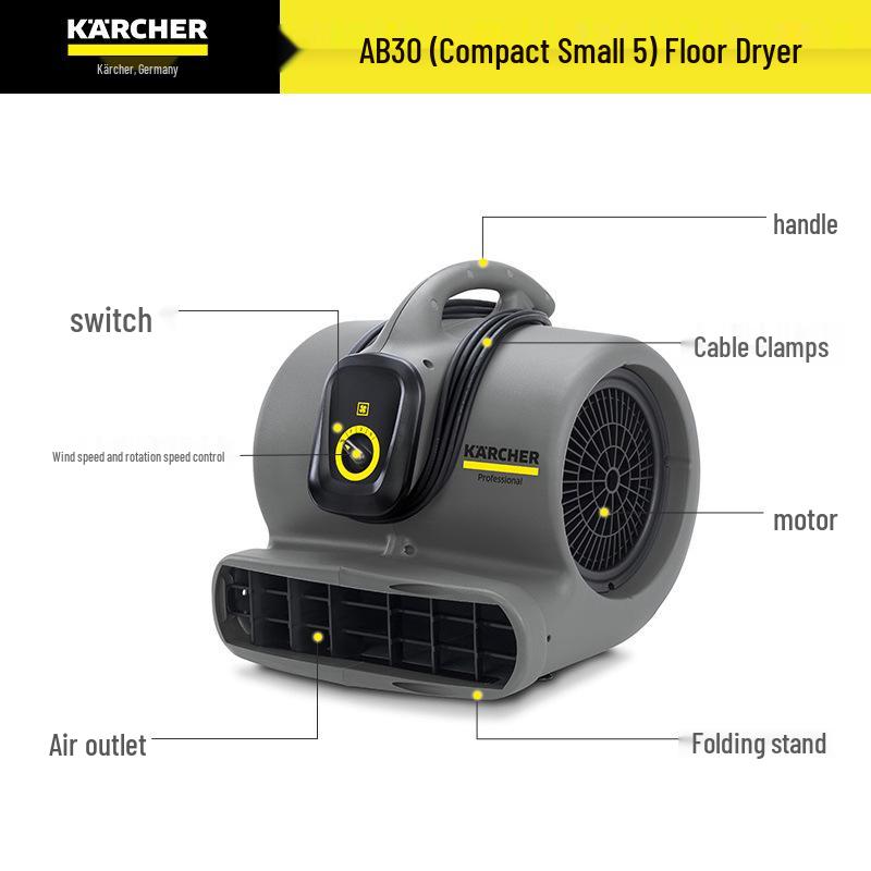 Kärcher AB30 Hair Dryer with Powerful Wind, Deodorization, and Dehumidification for Bathroom, Restaurant, Supermarket, and Office.