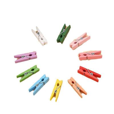 Colorful Cartoon Wooden Photo Clips with Hemp Rope for Wall Decoration