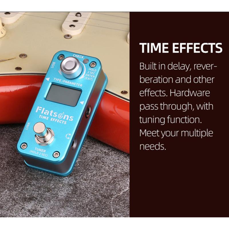 Flatsons Delay Reverberation Effector Hall Spring Room 3 Modes Reverberation Aluminum Alloy Effects