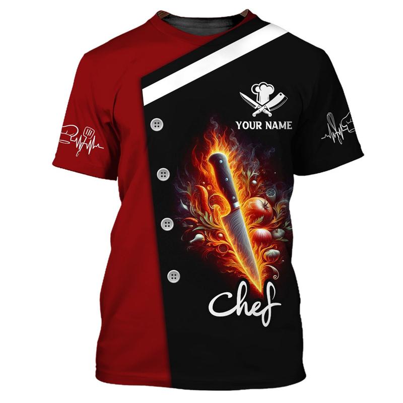 Cook Work T-shirt Personality 3d Printed Customized Name O-neck T Shirts Chef Harajuku Fashion Breathable Tee Top 2026New