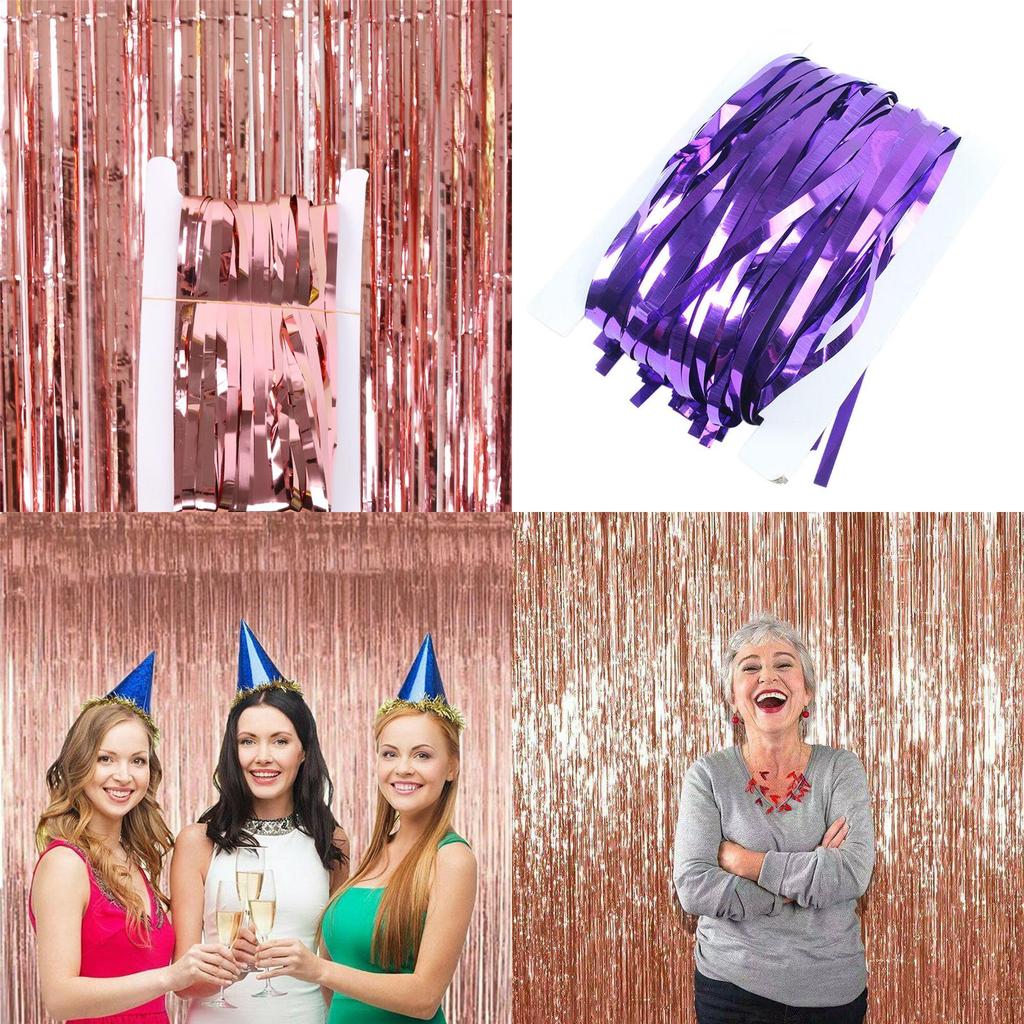 Vibrant Metallic Party Curtains For Birthday And Wedding Decorations