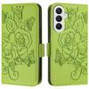 ZTE A52 Flip Anti-theft Brush for Rose Flower Embossed Blade V60 4G Card Slot