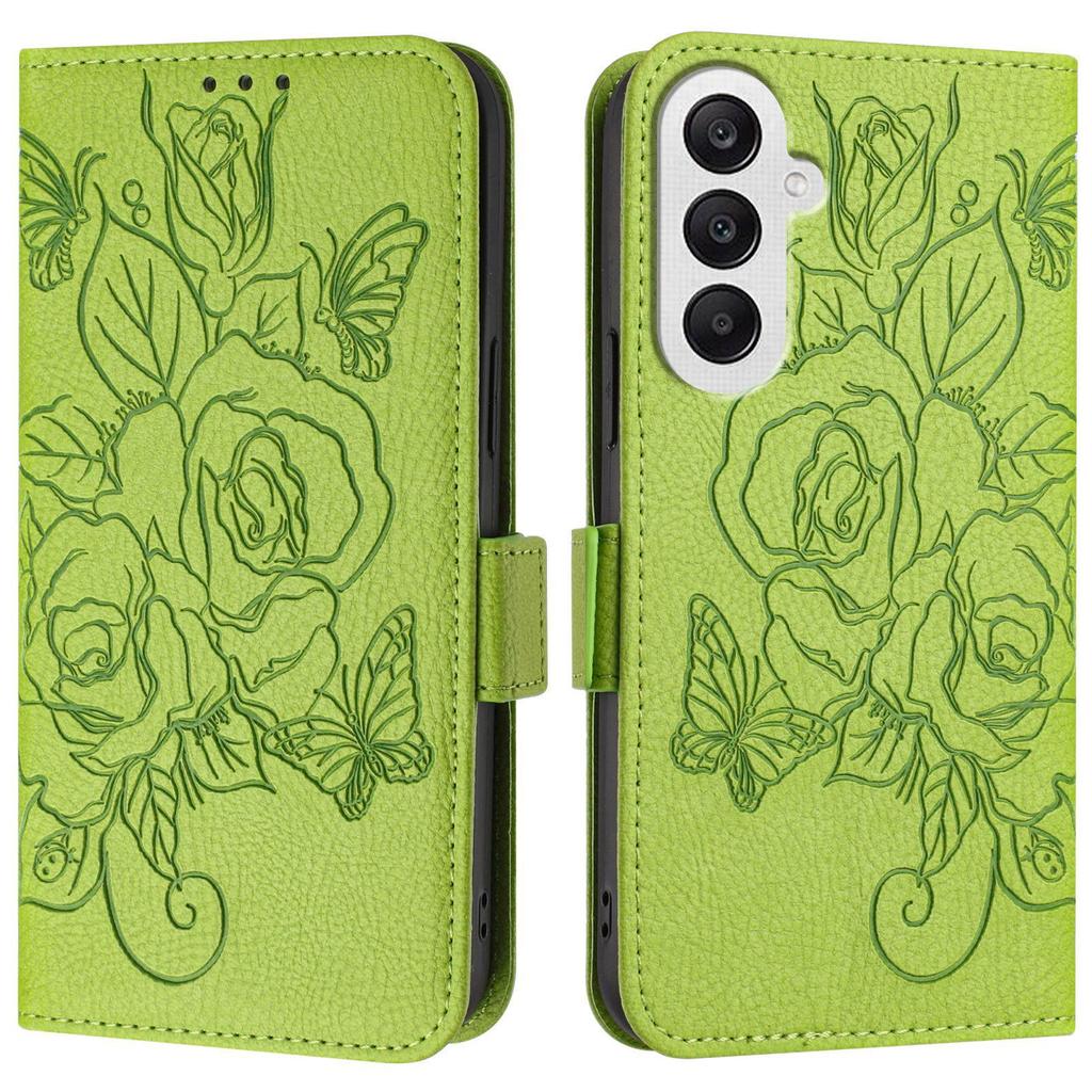 ZTE A52 Flip Anti-theft Brush for Rose Flower Embossed Blade V60 4G Card Slot